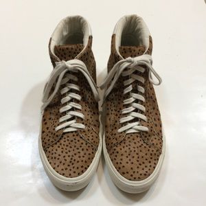 Madewell Sidewalk High-Top Sneakers in Spot Dot Calf Hair